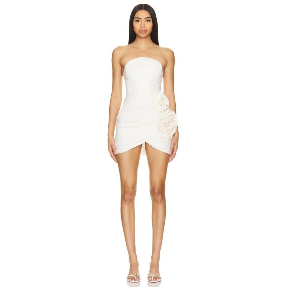 NBD Alyna Mini Dress in Ivory Medium New Womens Strapless Cocktail